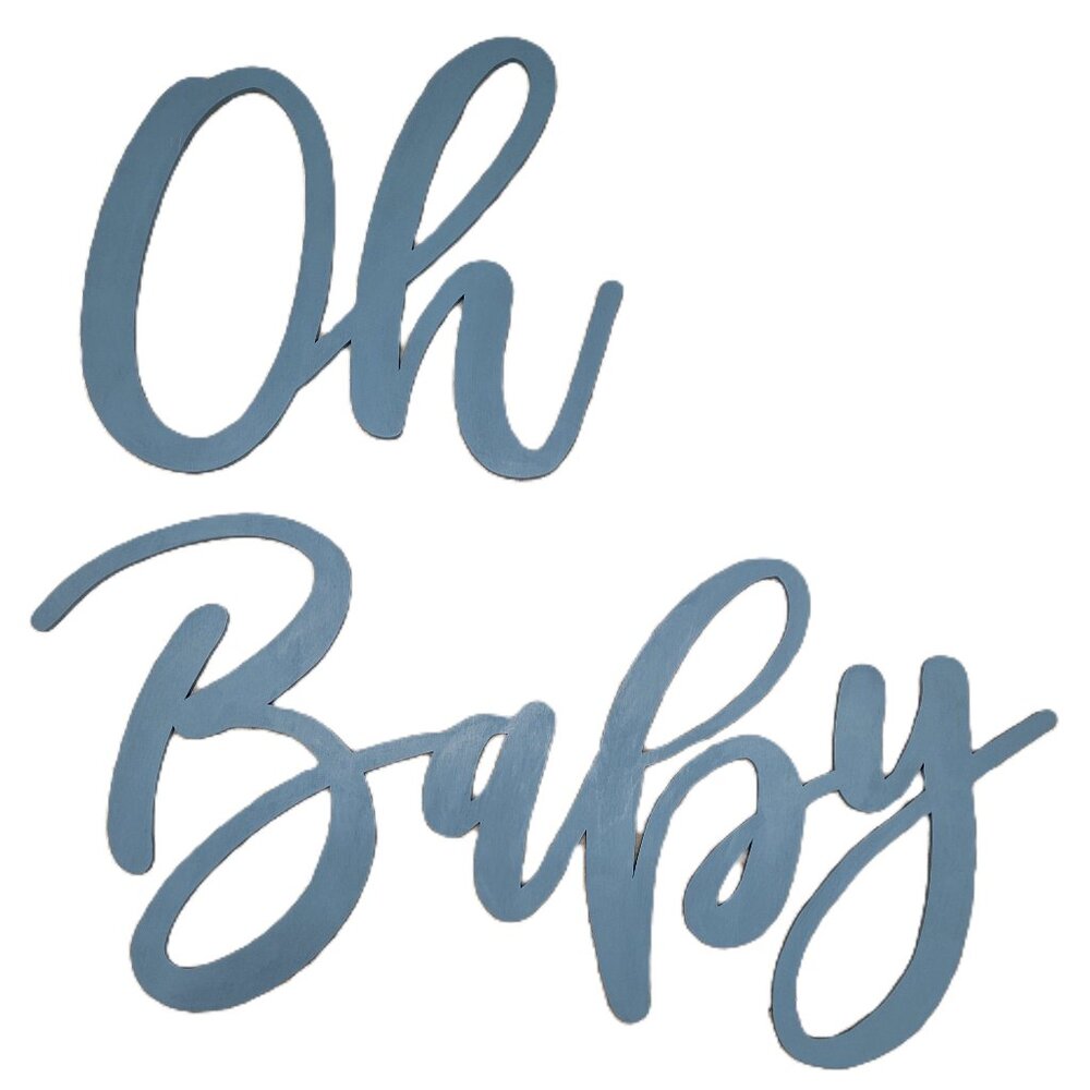👶"OH BABY" Lg Laser Cut Baby Sign for Nursery Wall Decor Shower, Photo/Backdrop